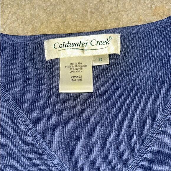 Coldwater Creek Powder Blue Smooth Rayon Knit Button-Up Cardigan Small - Picture 2 of 7